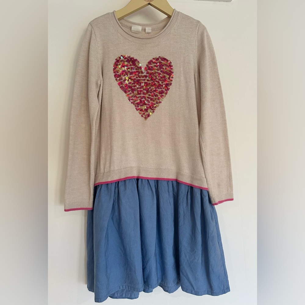 Gap Sequin Heart Sweater Dress